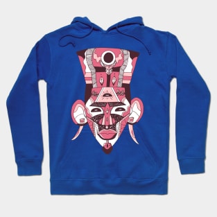 Pink and White African Mask 6 Hoodie